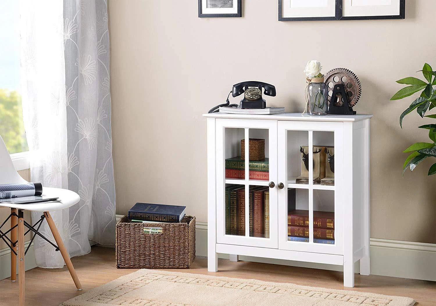 Glass Door Accent and Display Cabinet K988