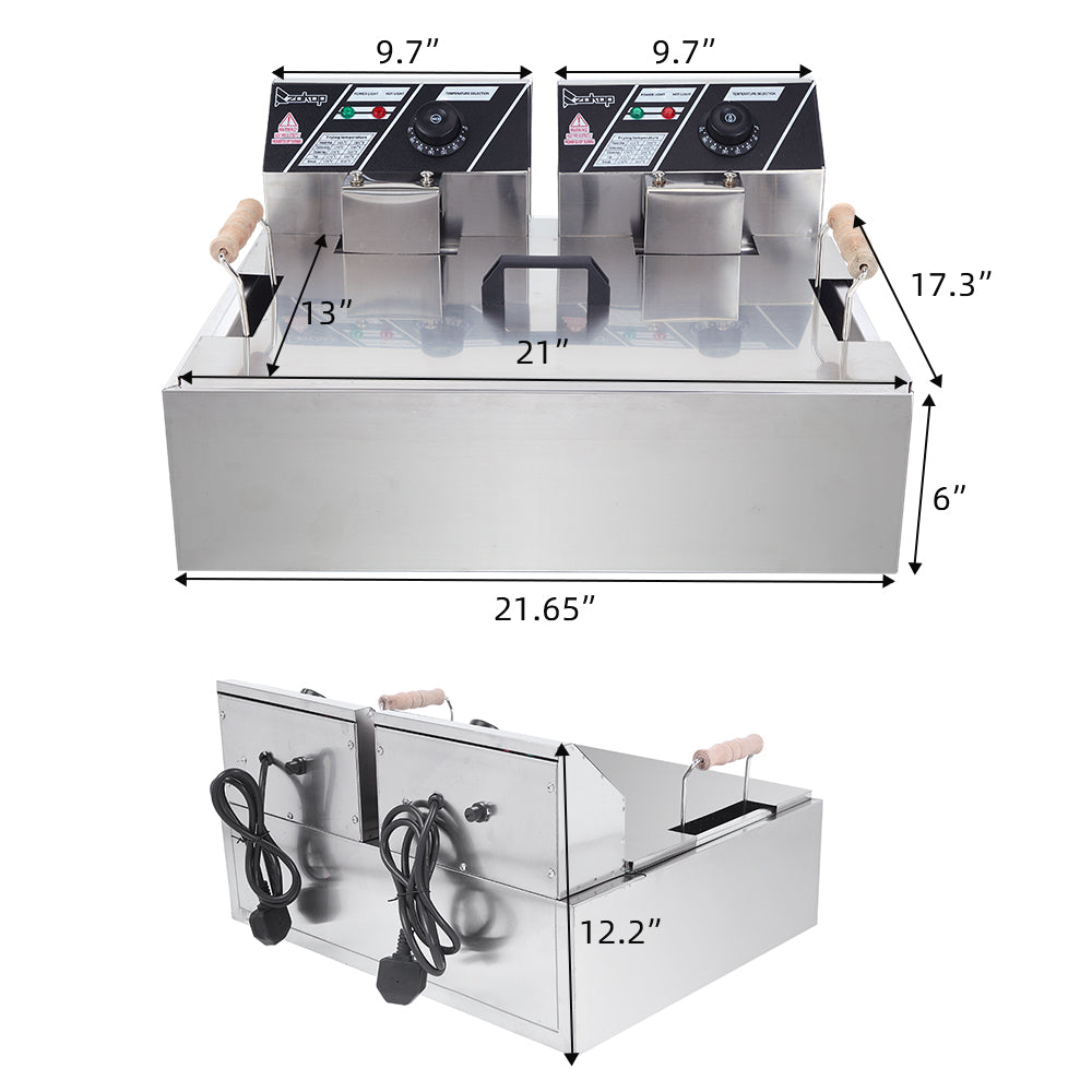 Stainless Steel Electric Deep Fryers with Baskets L4852