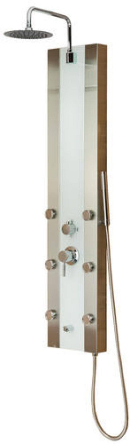 White Glass Shower Panel Z809