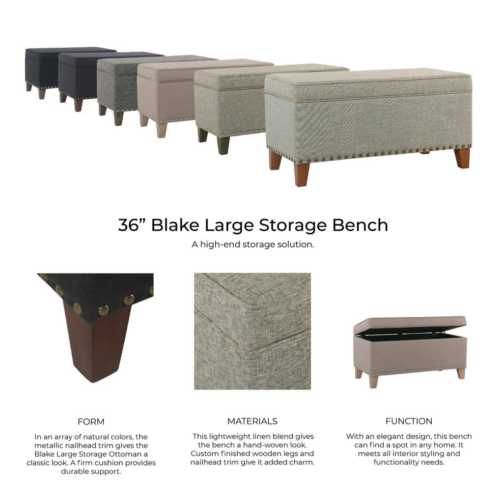 Large Storage Bench with Nailhead Trim B66596