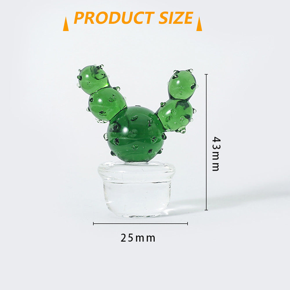Handmade Blown Glass Cactus Figurines Desk Decorations V448152