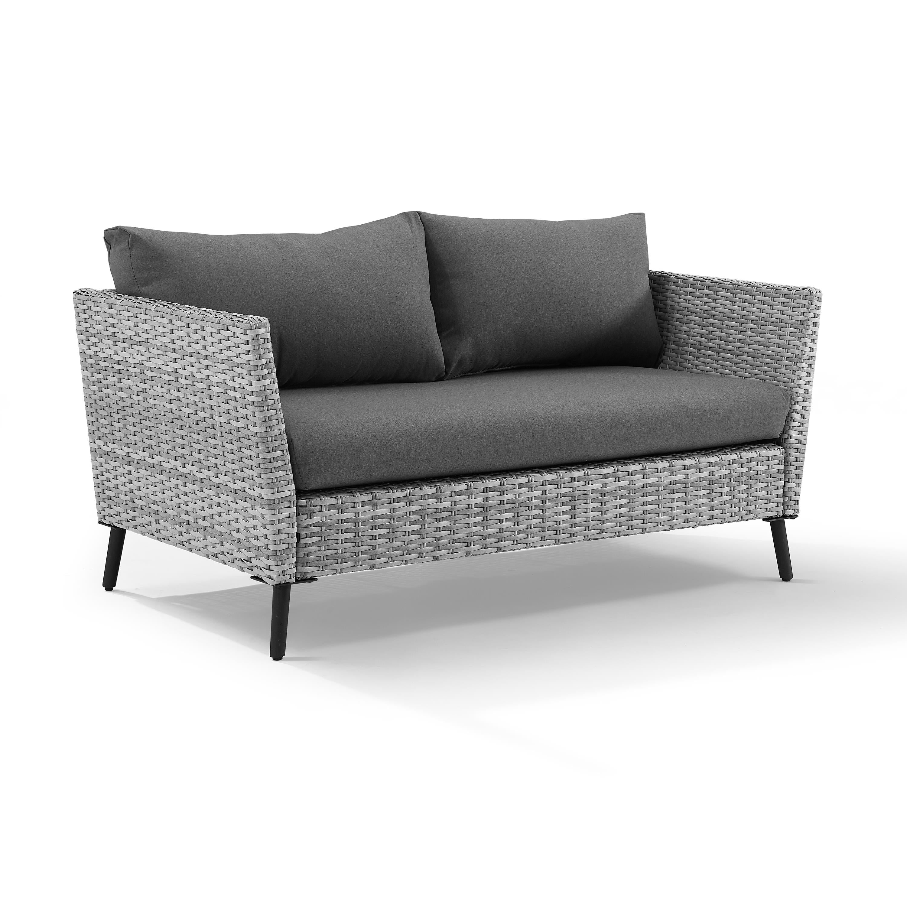 Gray 2 Piece Wicker Patio Sofa Set M605
