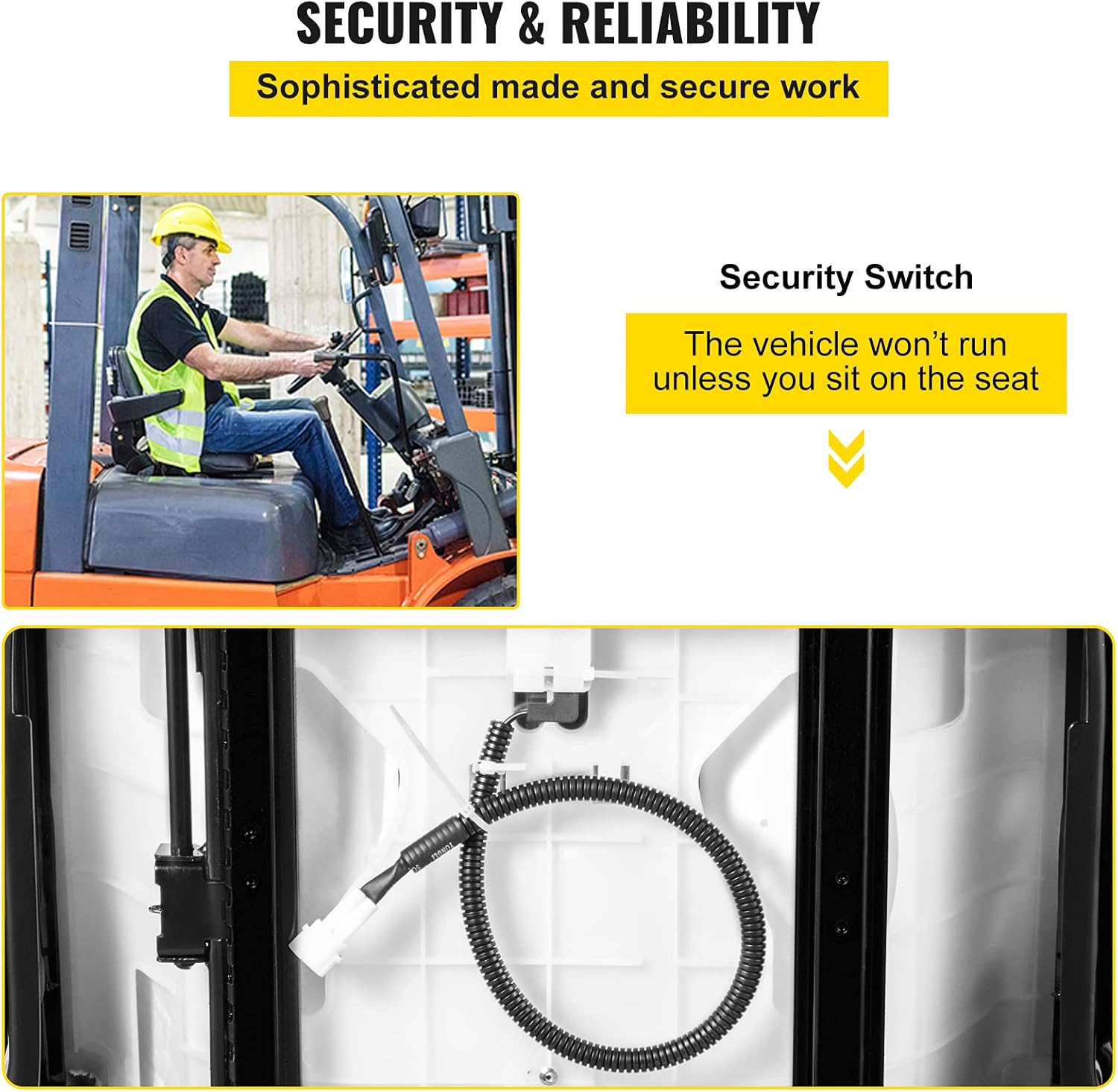 Forklift Seat with Seat Switch and Back Seat Organizer A597