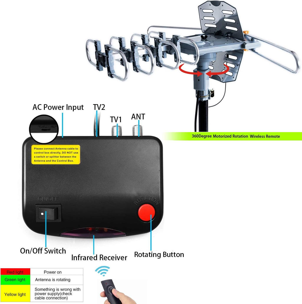 Outdoor TV Antenna with Mounting Pole and 50FT Coax Cable P549