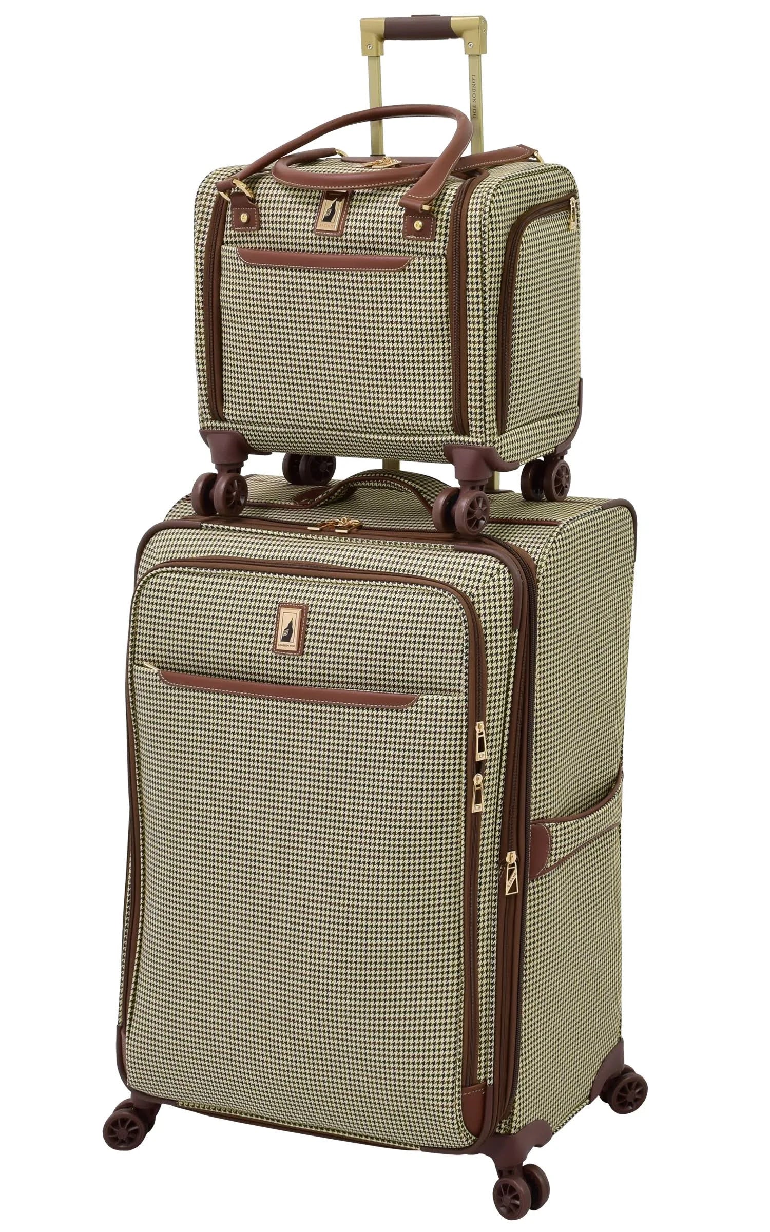 Olive Houndstooth 8-Wheel Under The Seat Bag 15 In. I12992