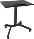 Pneumatic Height Adjustable Laptop Desk 24 Inches Mobile Rolling Desk Computer Cart Sit and Stand Folding Desk V70407