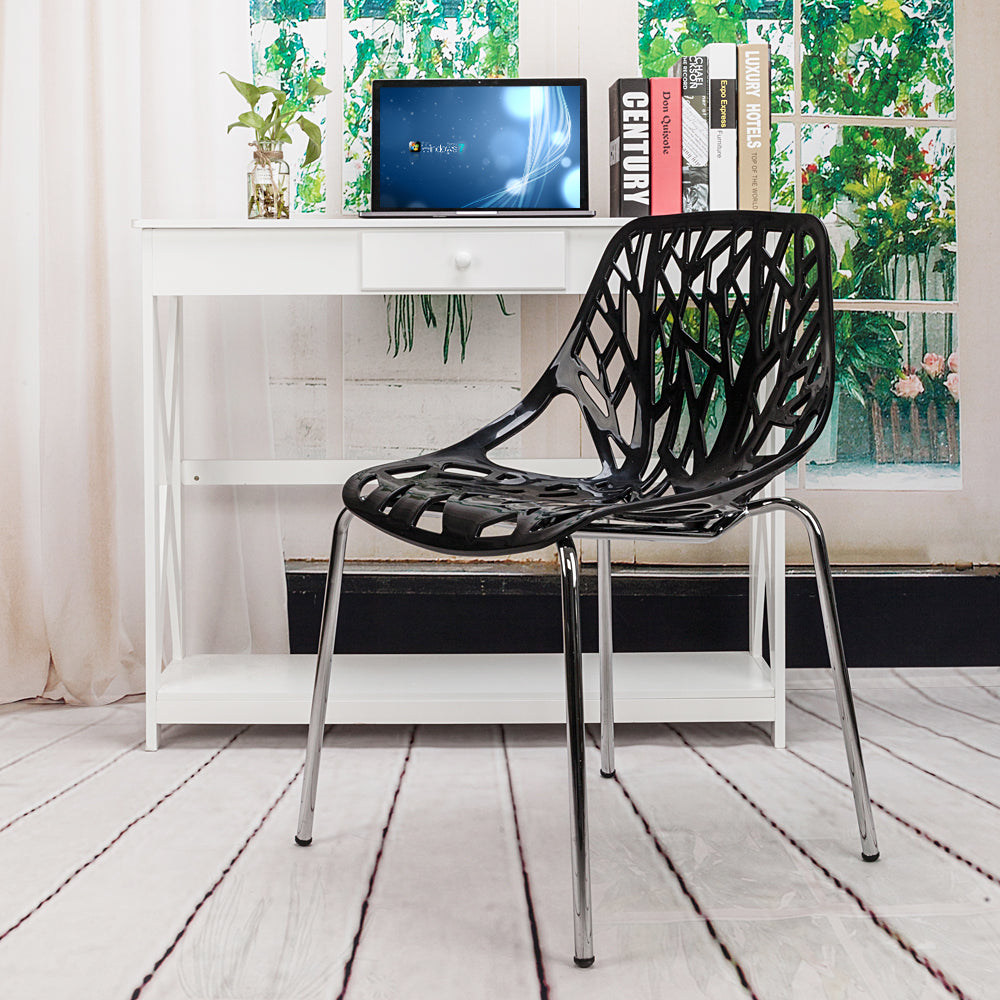 White Shell Lounge Plastic Dining Chair (Set of 4) K97846