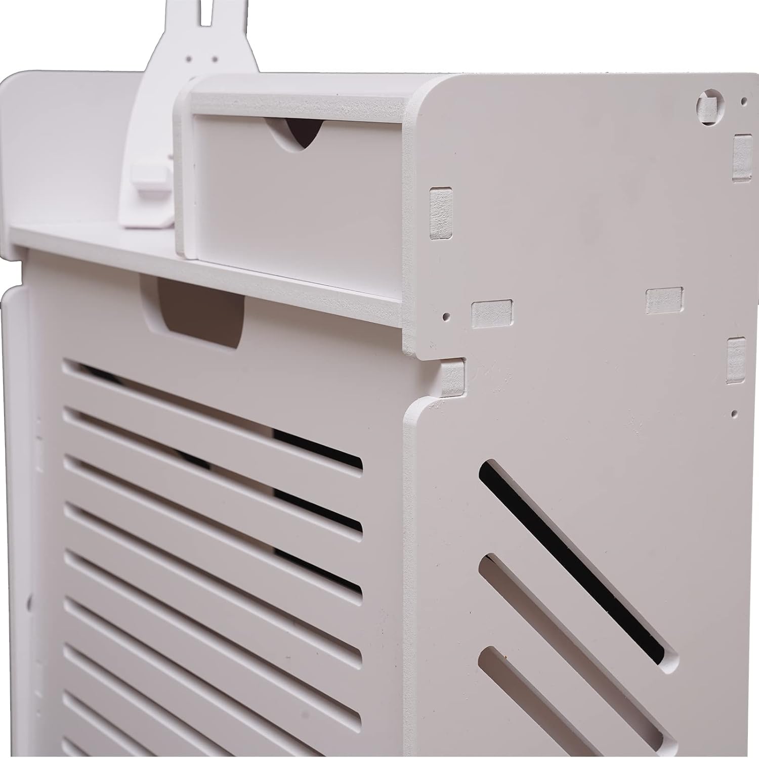 White 2 Tier Narrow Shoe Cabinet I588737