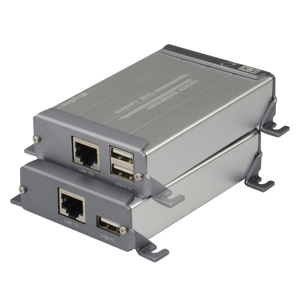HDMI USB KVM Extender, 80m 1080P@60Hz Over Rj45 Cat5e Cat6, USB2.0 * 2, Transmitter and Receiver J6600