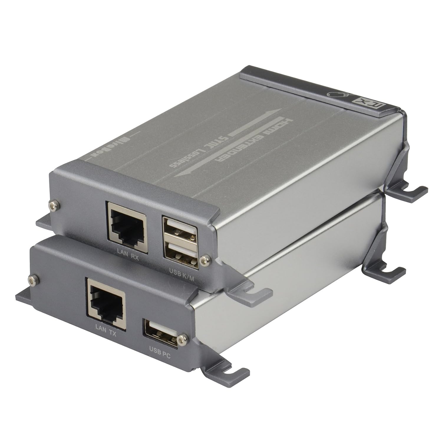 HDMI USB KVM Extender, 80m 1080P@60Hz Over Rj45 Cat5e Cat6, USB2.0 * 2, Transmitter and Receiver J6600
