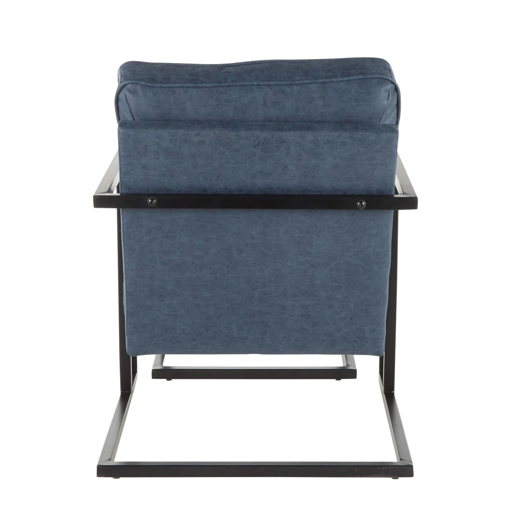 Black/Blue Lounge Chair And Ottoman Set M840