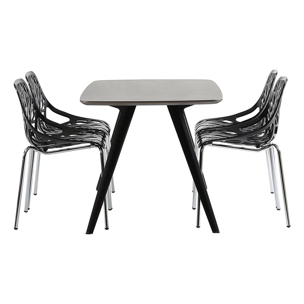 White Shell Lounge Plastic Dining Chair (Set of 4) K97846
