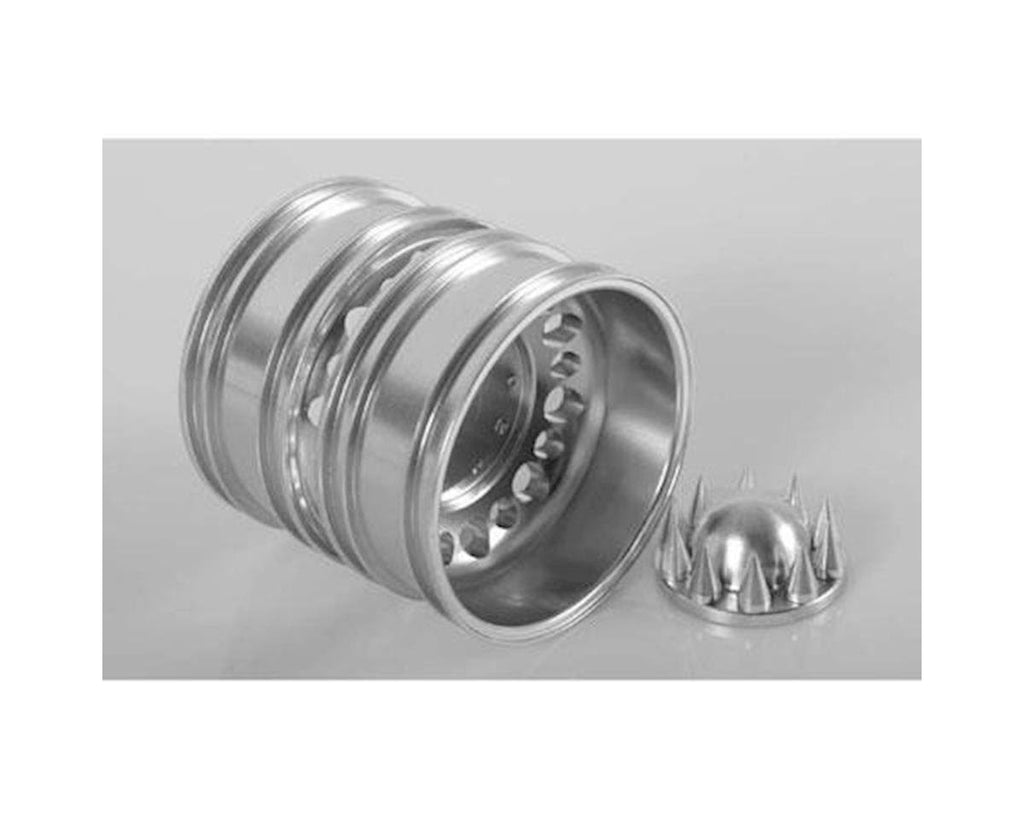 Semi Truck Rear Wheel with Spiked Caps P8996