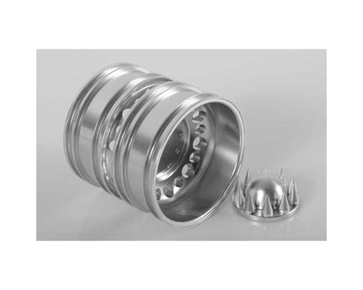 Semi Truck Rear Wheel with Spiked Caps P8996