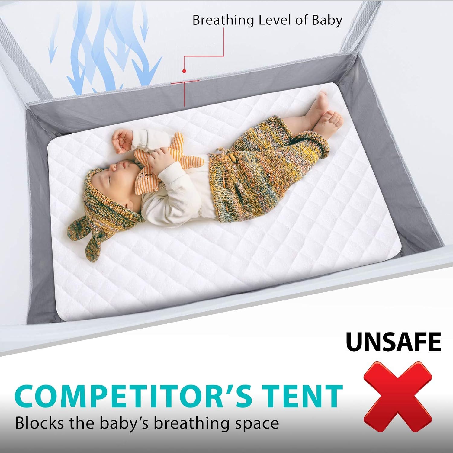 Baby Safety Crib Tent for Playpens Pack N Plays & Mini Cribs D107925