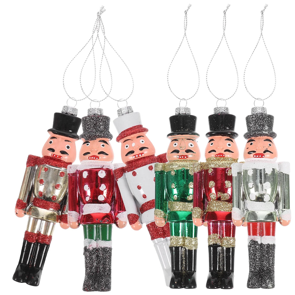6Pcs Plastic Nutcracker Soldier Hanging Decoration R5142