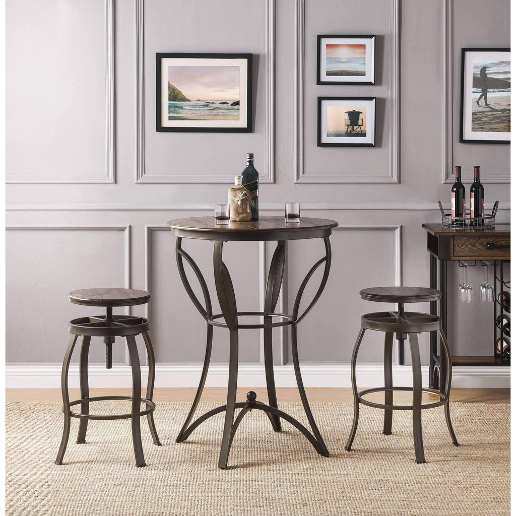 Walnut Sandy Black 3PC Bar Set O10503