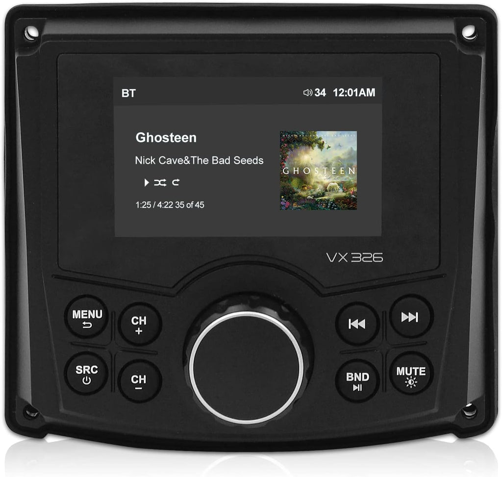 Marine Stereo Bluetooth Waterproof Digital Media Receiver with AM/FM, USB, MP3 Z396