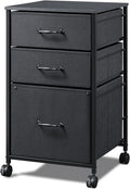 Mobile File Cabinet with Open Storage Shelf, Rustic Brown K109862