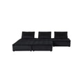 Velvet 5 Piece Sectional Sofa Ottoman D751