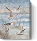 Framed Canvas Print Coastal Painting 12x16inch C1545
