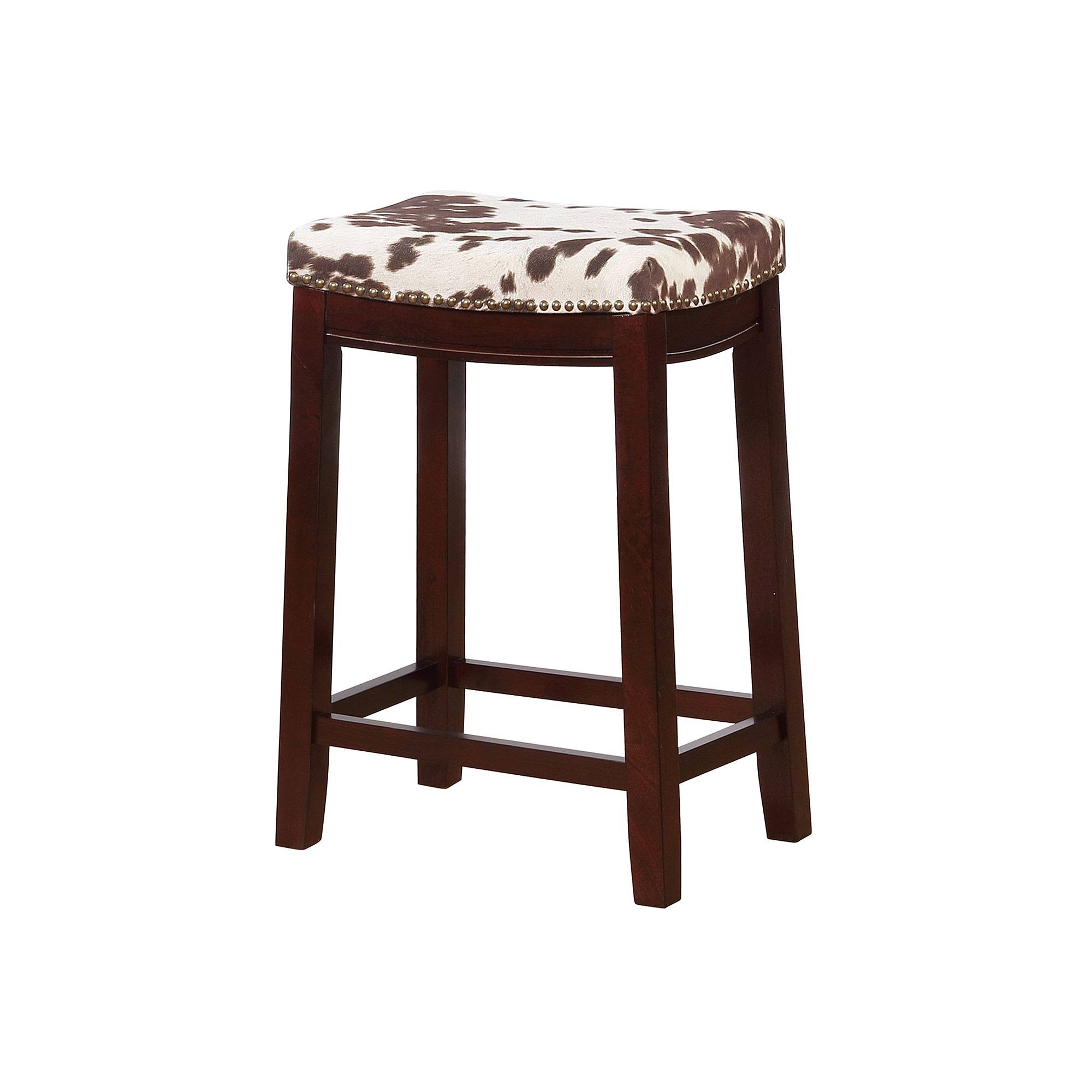 Faux Cow Print Counter Stool, Brown V62723