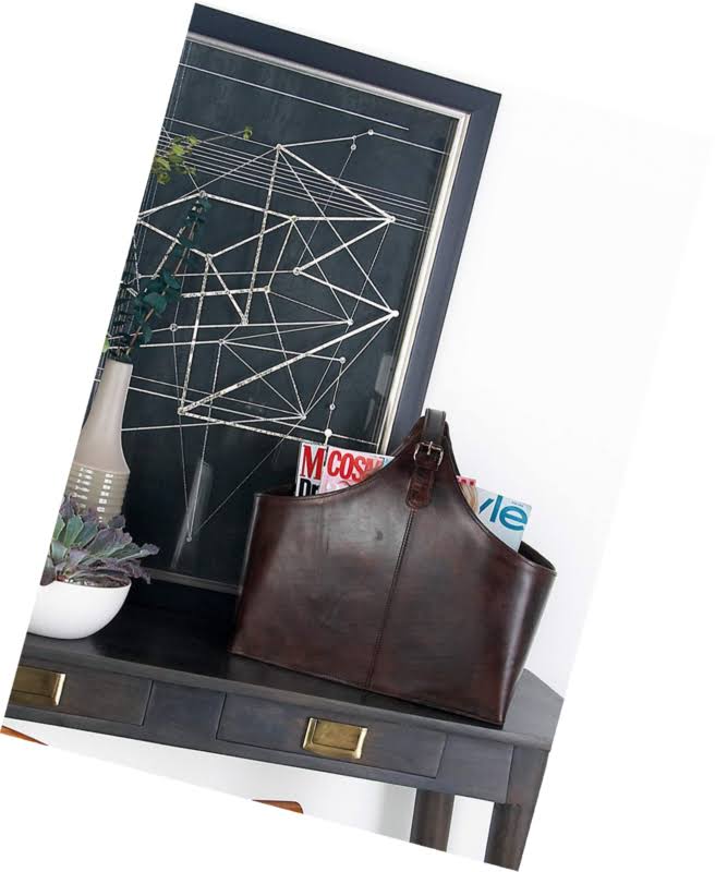 Brown Leather Magazine Holder L286031