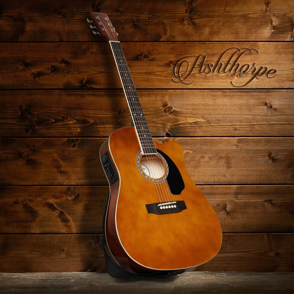 Full-Size Cutaway Thinline Acoustic-Electric Guitar Package K48957