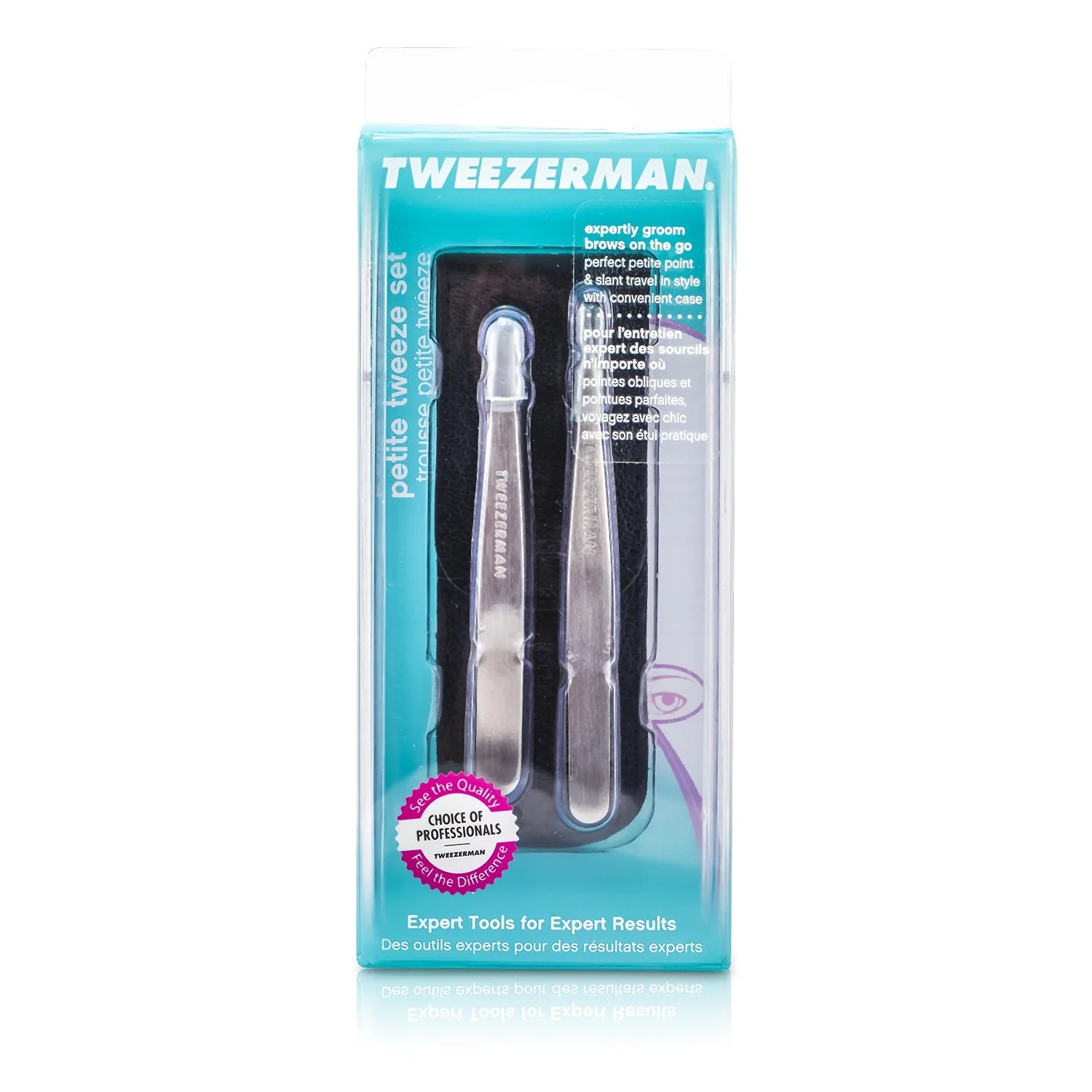 Slant Tweezer + Point Tweezer Set with Leather Case B76657