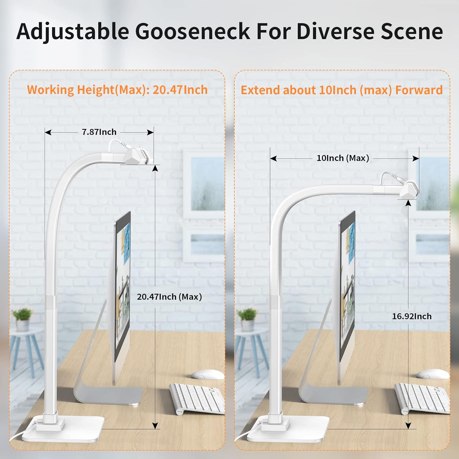 White LED Desk Lamp with Base V880