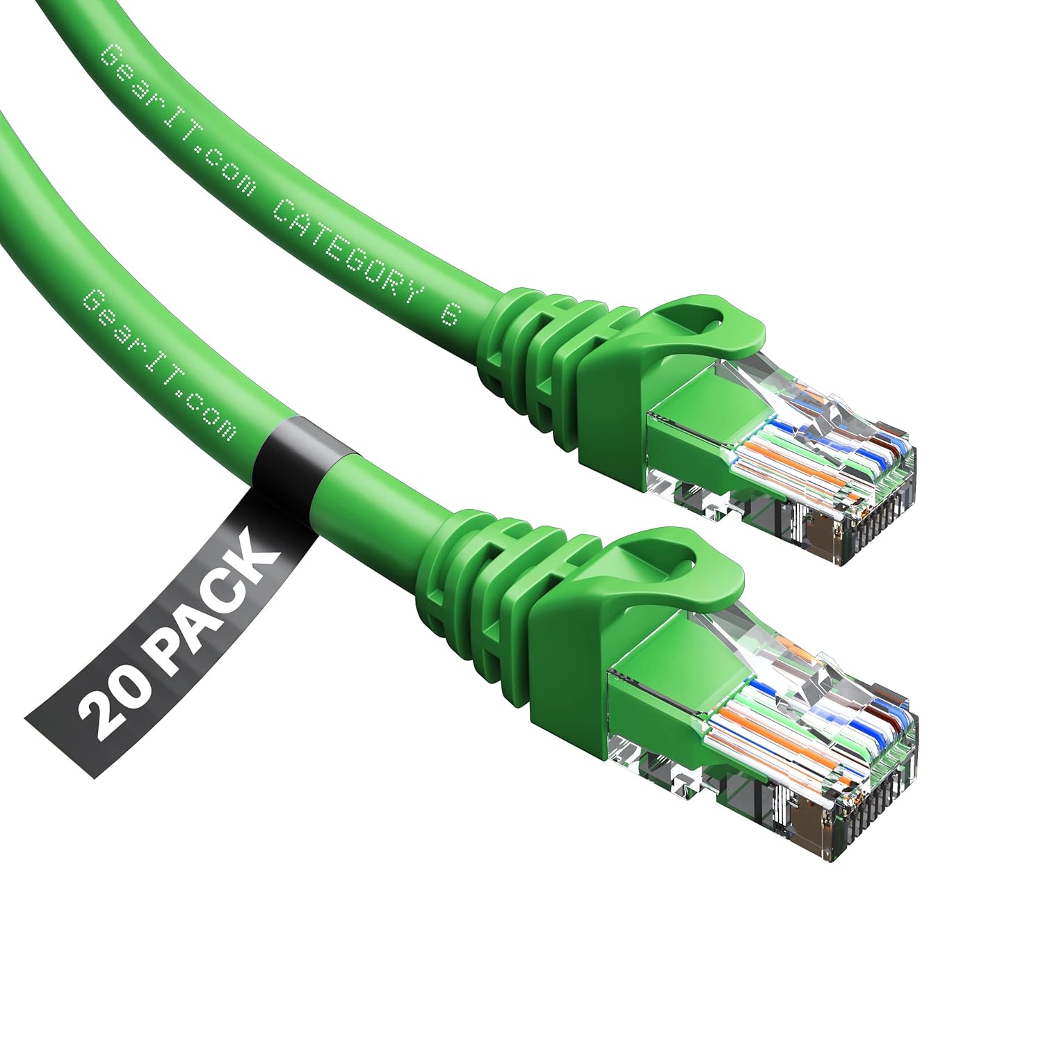Cat6 Ethernet Cable 1 ft (100-Pack) Green H872