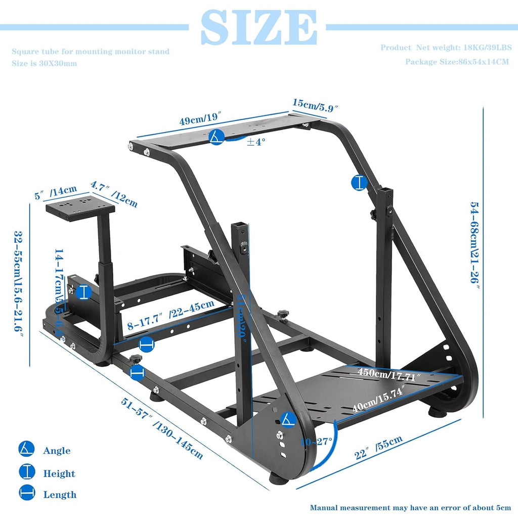 Racing Sim Cockpit Stand with TV Stand Mounting Holes F5736