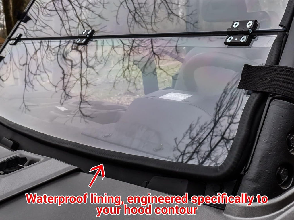 Scratch Resistant Flip / Fold Down 2-in-1 Windshield for Polaris Ranger XP 1000, 1/4 Thick Polycarbonate V79671