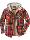 Cardinal Red Plaid Hooded Flannel N8005