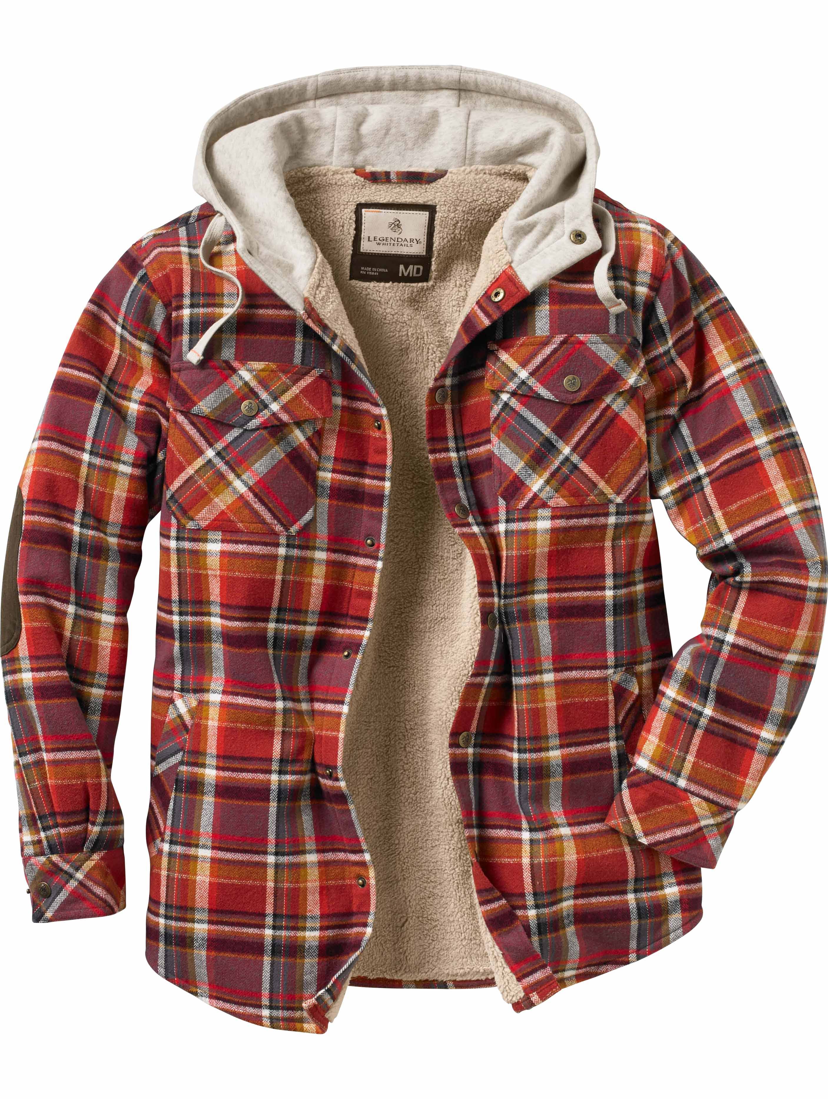 Cardinal Red Plaid Hooded Flannel N8005