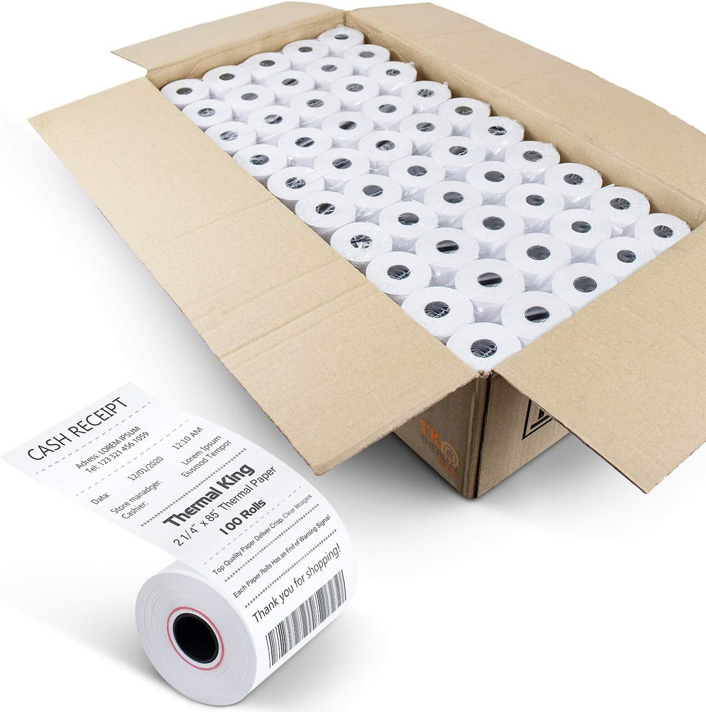 2-1/4 x 85' Thermal Paper, 100 Rolls (50 rolls/Case x 2), Pack of 2 W308218
