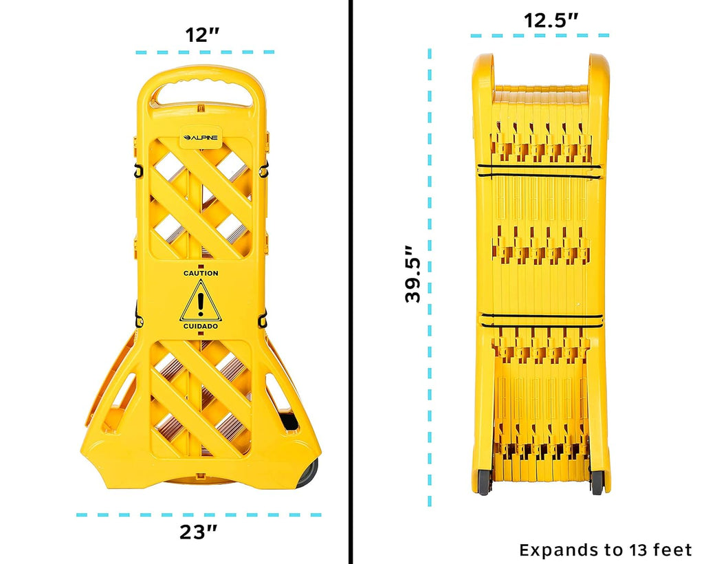 13-Foot Expandable Mobile Safety Sign Barricade Fence System Z385