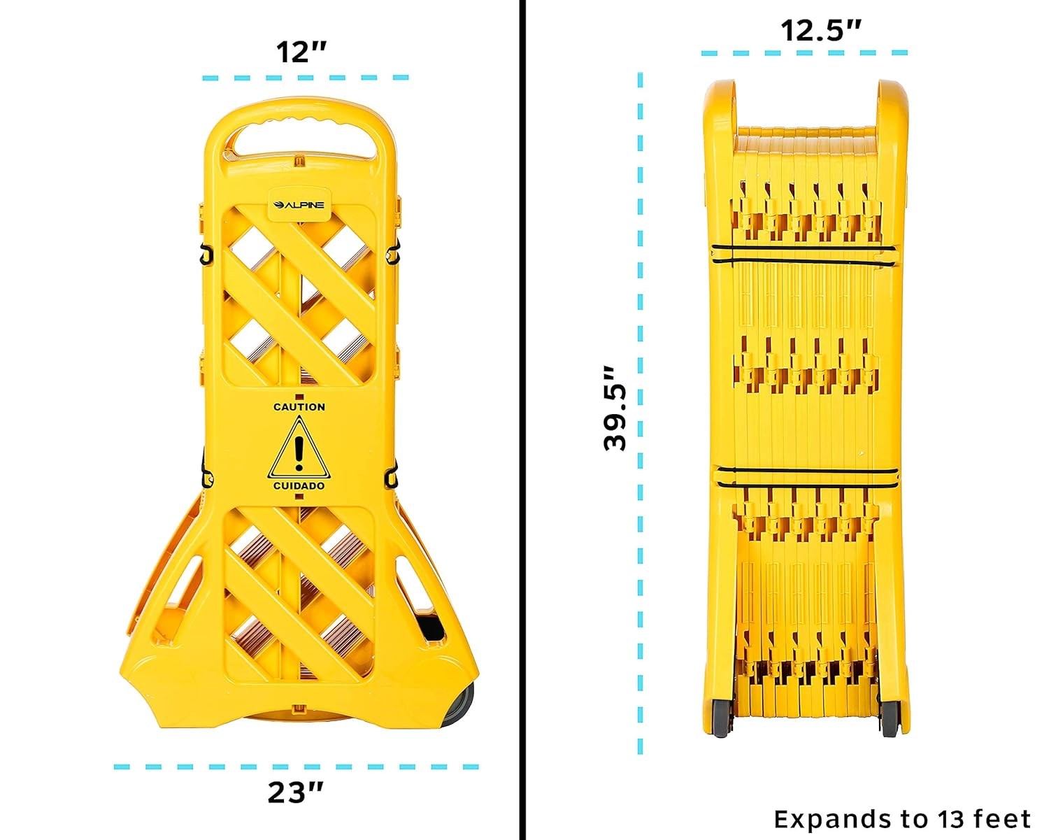 13-Foot Expandable Mobile Safety Sign Barricade Fence System Z385