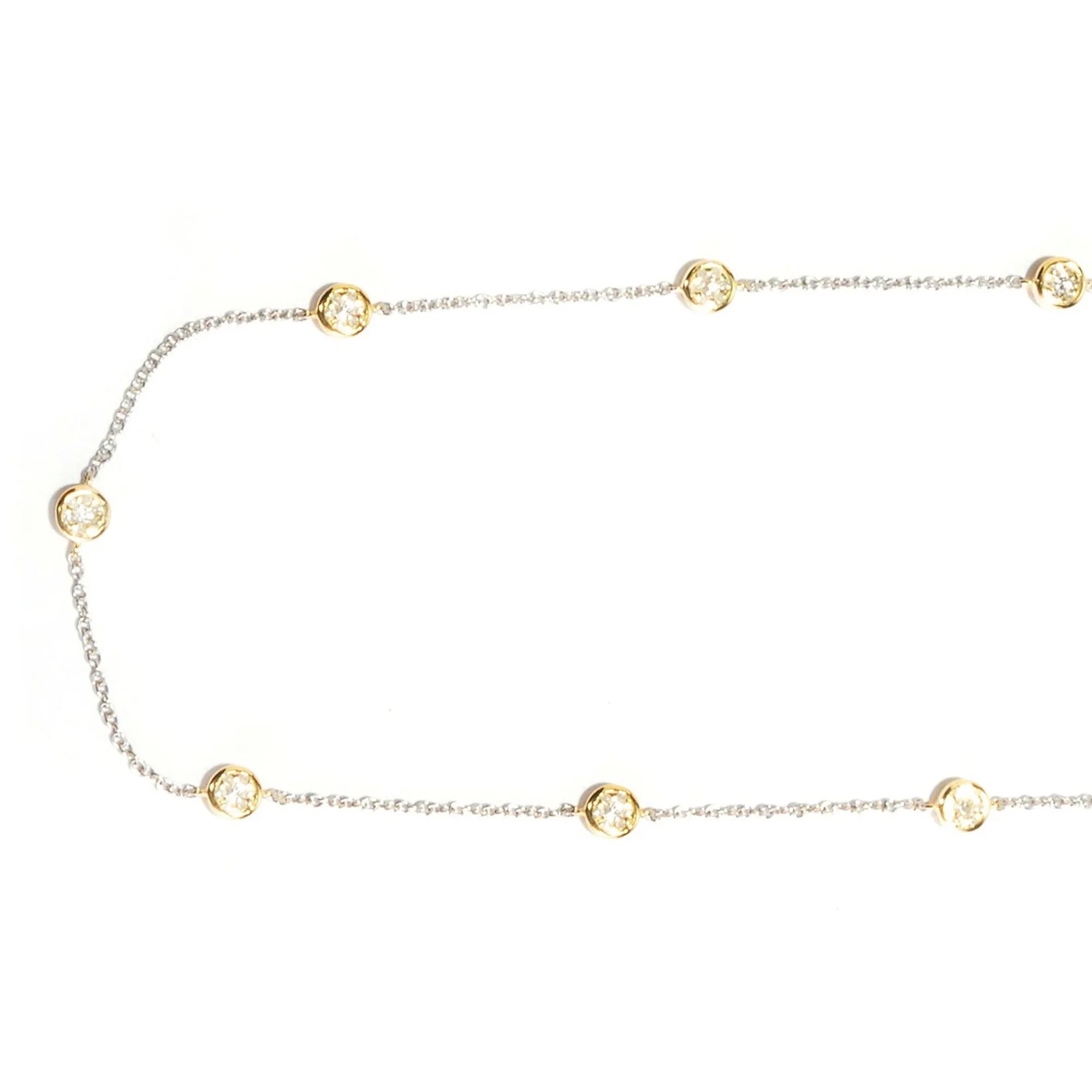 Yellow Gold Over Silver Diamond Chain Necklace 24.00"L H309