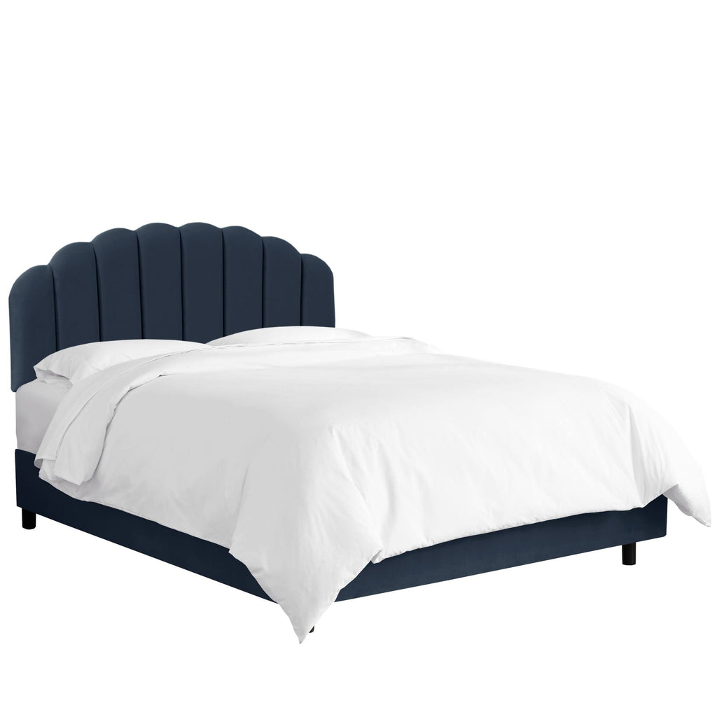 Navy Velvet Twin Bed V273200