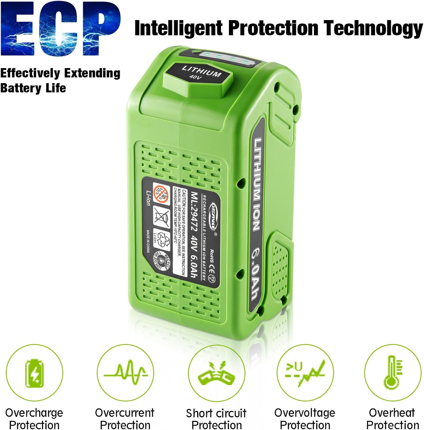 40V 6.0Ah Lithium Battery Pack of 2 S3412