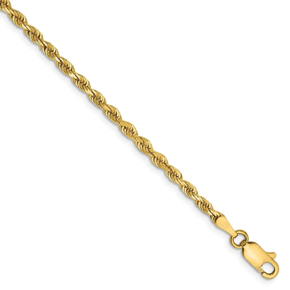 14kt Yellow Gold Diamond Cut Rope Chain Necklace V9939