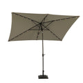 Rectangular Aluminum Market Patio Umbrella in Gray Z9188