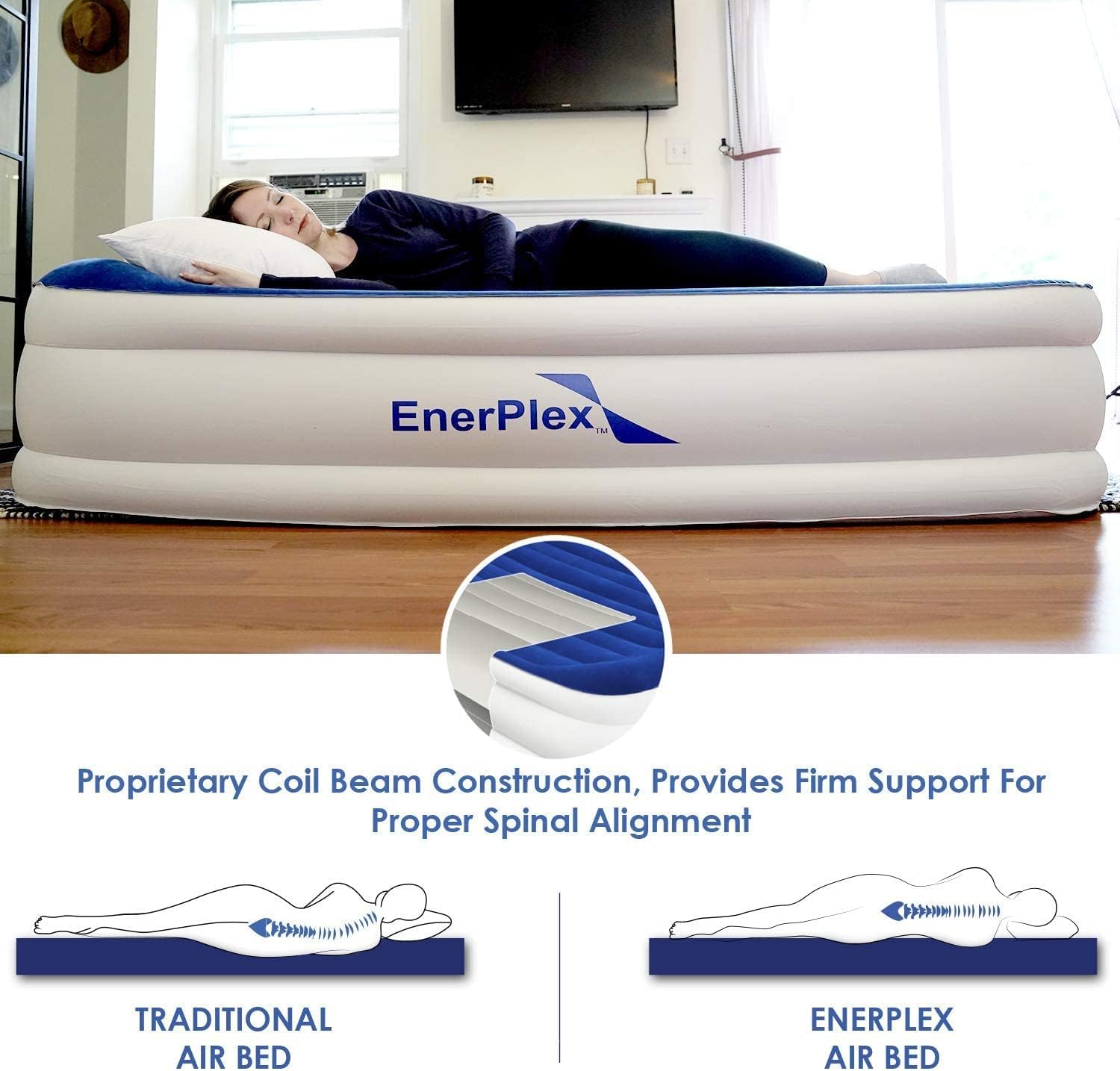 Luxury 15 Inflatable Twin Air Mattress with Built-in Dual Pump G997814