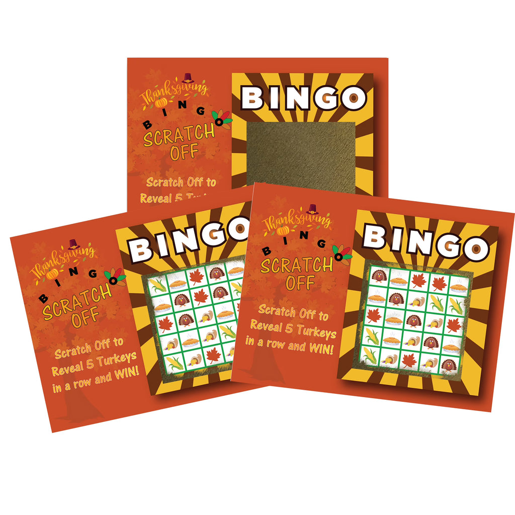26 Pk Thanksgiving Turkey Bingo Scratch Off Game P260304