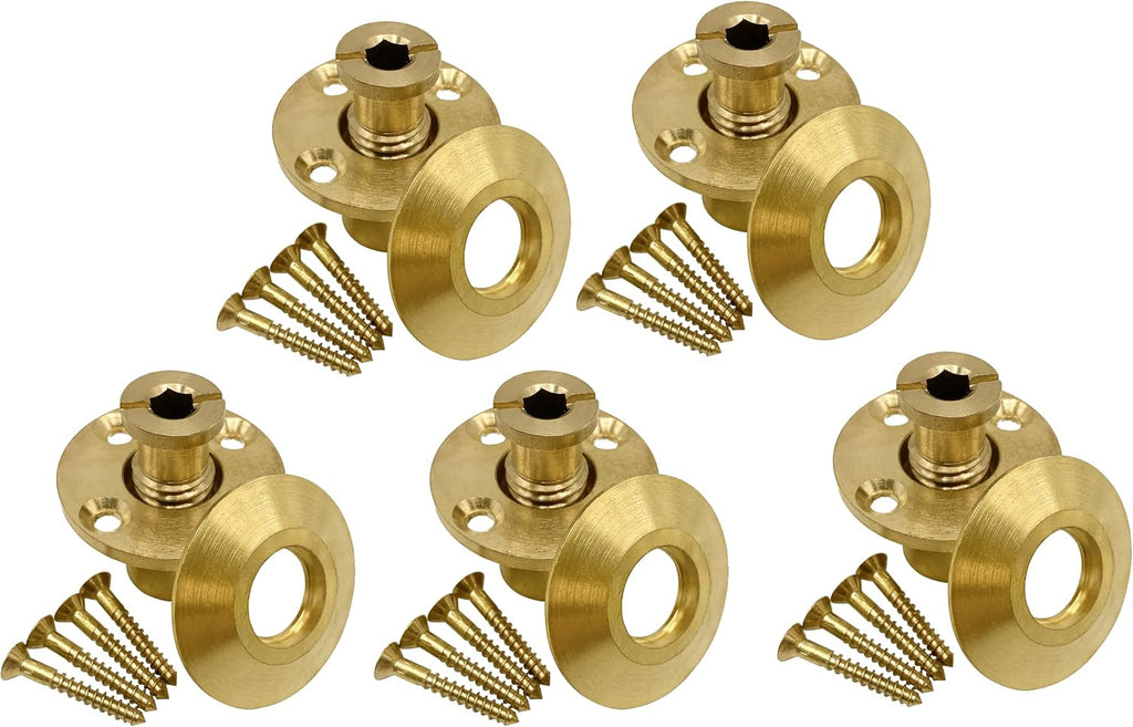 Brass Pool Safety Cover Anchor with Collar for Wood Decks - 25 Pack Z87432