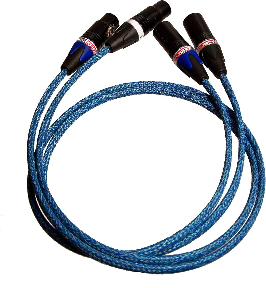 Blue XLR Cable Stereo Pair 2 Cables D643