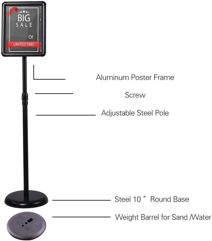 2 Pack Aluminum Sign Stand with Heavy Round Base O4063