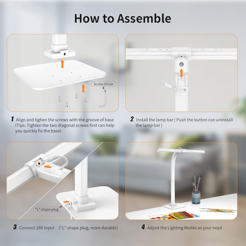 White LED Desk Lamp with Base V880