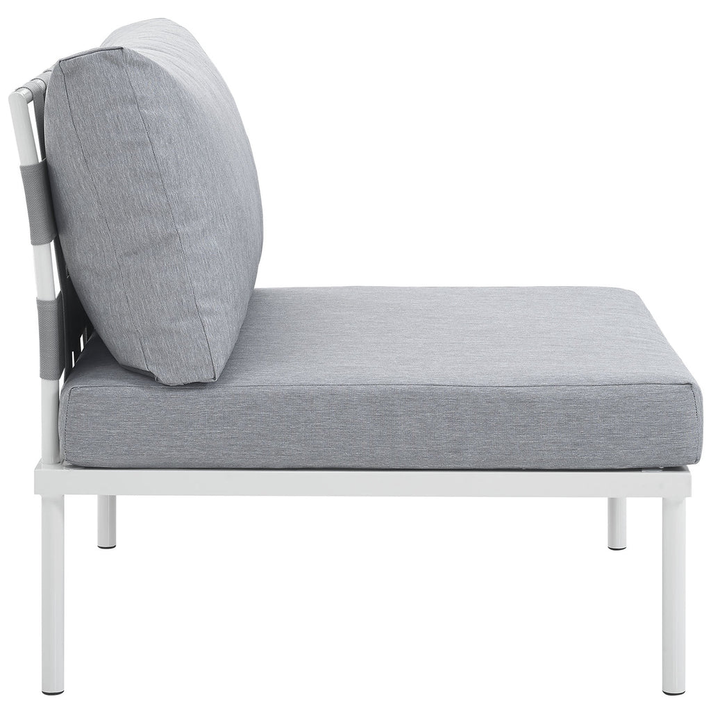 White Gray Armless Outdoor Patio Aluminum Chair K9926
